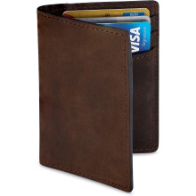 Leather Credit Card Holder Wallet for Men | Slim RFID Blocking Wallet, Brown