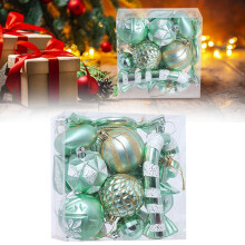16-Piece Christmas Tree Ornament Set – Wall Hangs & Plastic Baubles, Compatible with Xmas Tree Decor