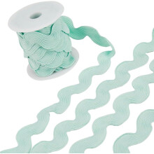 10 Yards Aquamarine Wave Fringe Trim, 1.5"/37mm Zig Zag Rick Rack Ribbon for Sewing, Crafts, Wedding & Home Decor