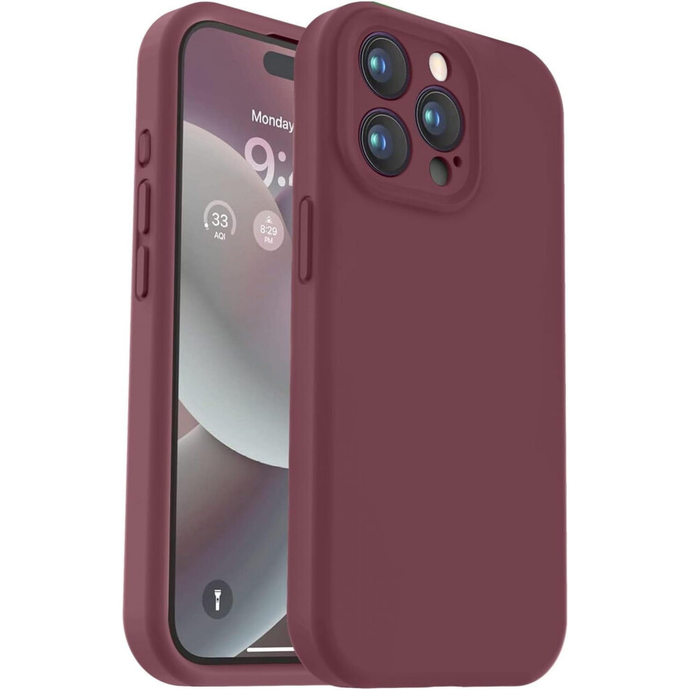 Compatible With Iphone 15 Pro Max Case Â Premium Silicone, Camera Protection, Soft Microfiber Lining, Shockproof Â 6.7" Â Plum Purple 9027700534308
