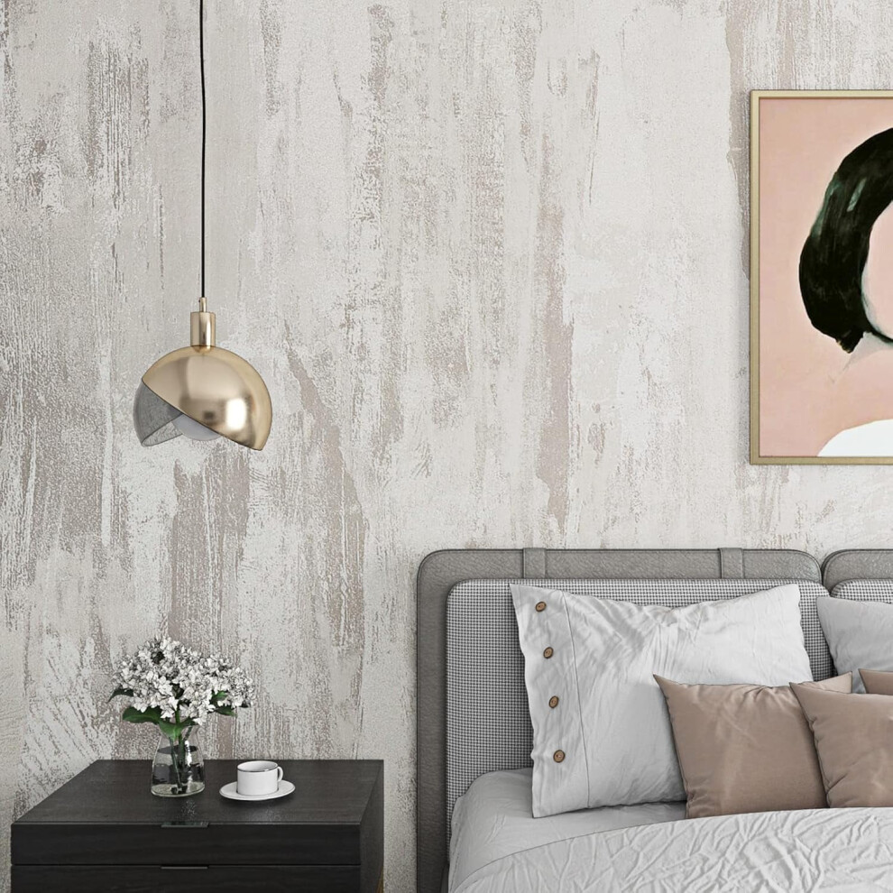 Textured Concrete Peel & Stick Wallpaper 15.8"X197", Compatible With Bedroom, Bathroom, Kitchen Surfaces 9377112537320
