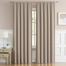 Taupe Room Darkening Curtains Back Tab Rod Pocket 2 Panels Set 63 Inch Length Light Coffee Cafe Curtains & Drapes for Bedroom 52 by 63 Inch