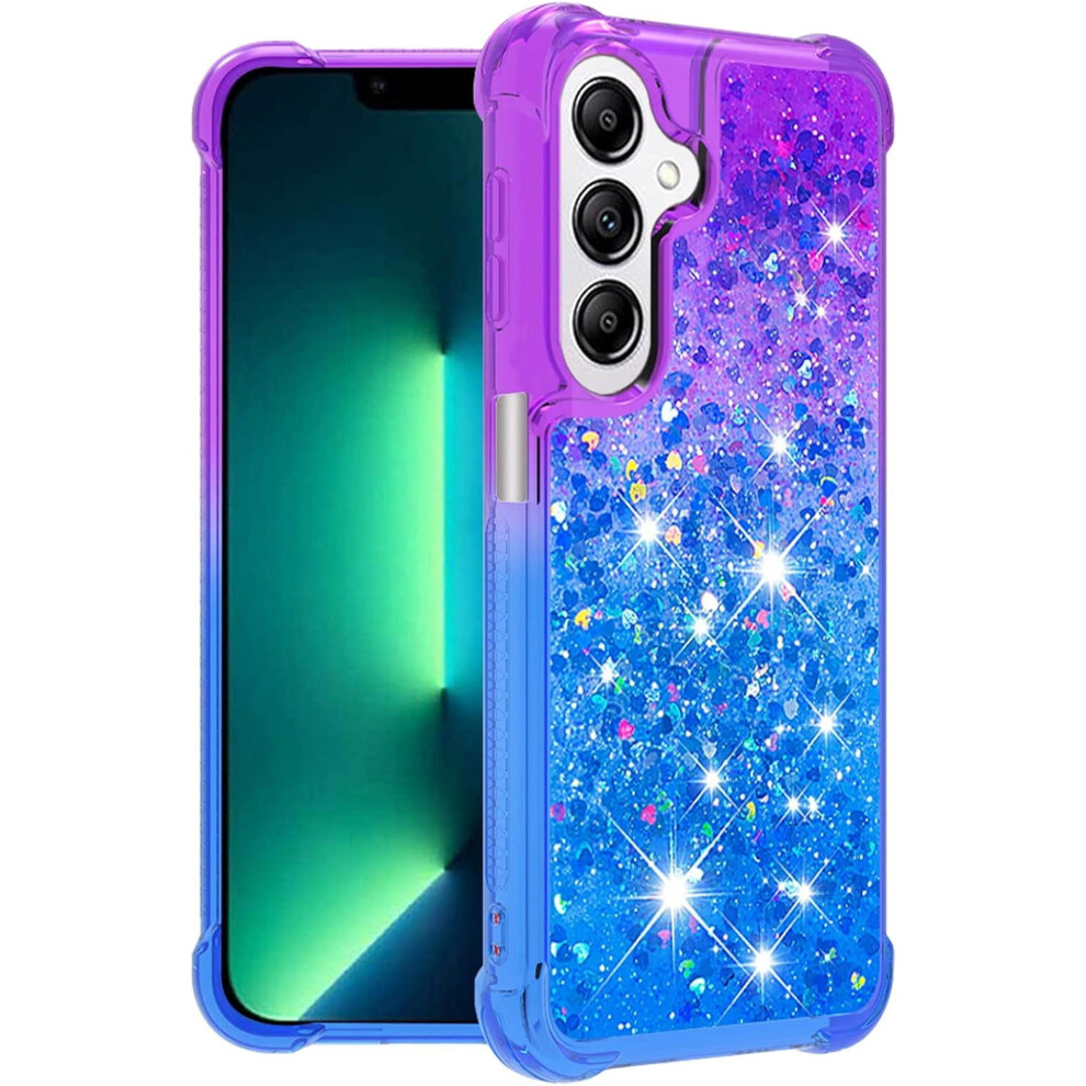 Glitter Clear Silicone Case For Samsung A15 5G Â Shockproof, Aesthetic - Bumper, Compatible With Samsung Galaxy A15 5G Purple/Blue 9377112537177