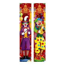 Bannière de porte de clown, décoration de fête de cirque, 180 x 30 cm