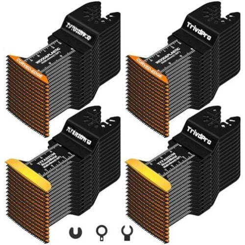 Oscillating Tool Multitool - 60 count Multi Tool Kits Oscillating for Metal Plastic Fits Ryobi Fein Bosch