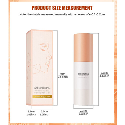 Contour Stick, Highlighter Balm Stick, Μακιγιάζ Προσώπου με Υψηλή Χρωματική Απόχρωση, Ανθεκτικό 1