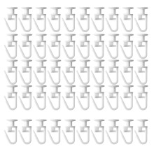 50Pcs White Plastic Curtain Track Pulleys Lockable Folding Hook for Smooth Quiet Operate Home Office Restaurant Hotel
