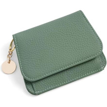 Small Wallet for Women RFID Blocking Card Case Slim Tri-Fold Wallet with Zipper Pocket and