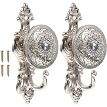 Vintage Bronze Curtain Hooks - Heavy Duty Drapery Tiebacks Wall Mounted, Decorative Holdbacks for Victorian Farmhouse Decor (2 Pack)