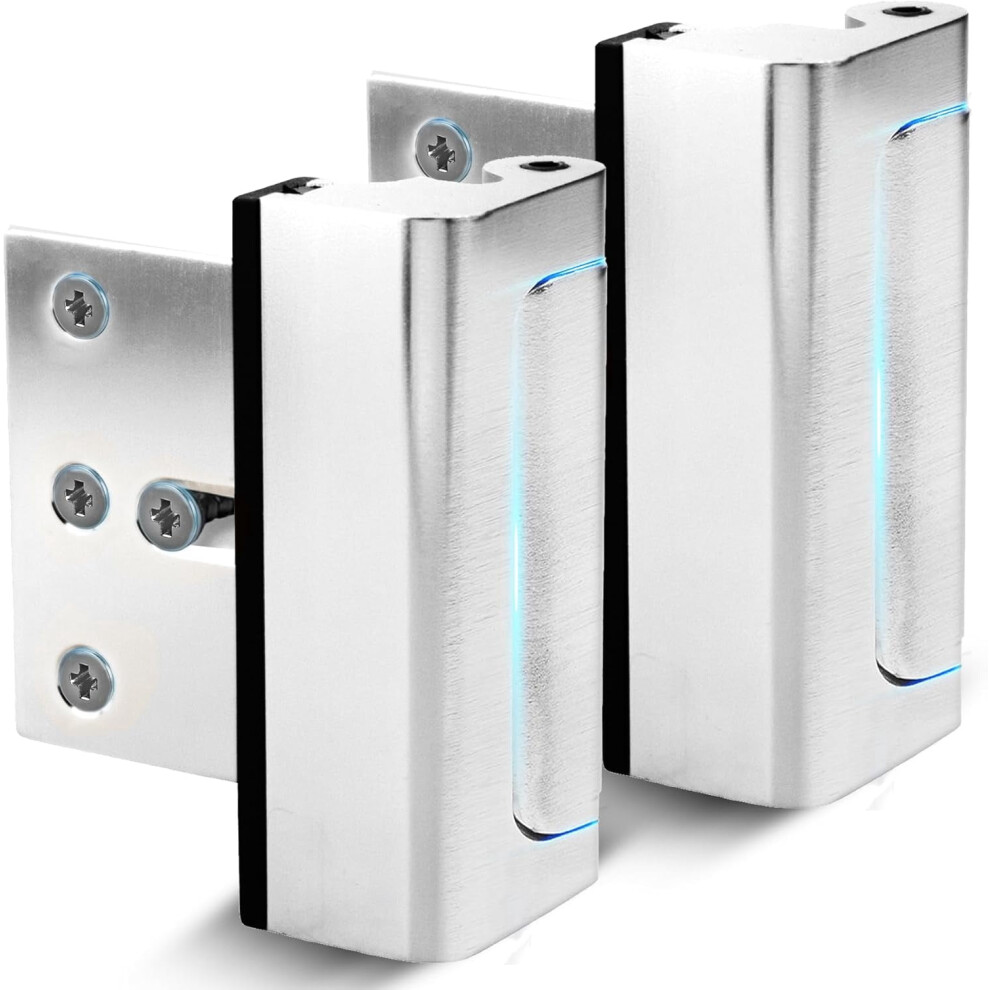 2-Pack Door Reinforcement Lock Â Diy Nickel Front/Interior Door Lock, 800 Lb Strength, Compatible With Standard Doors 9027700077935