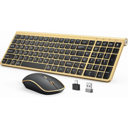 Black Keyboard Combo, Cordless Keyboard with Adjustable Tilt,Comfortable and Quiet for Laptop,Computer,PC