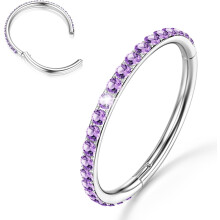 G23 Titanium Nose Rings Hoops w/ AB/Rainbow/Clear CZ – 16G/18G/20G, 6–12mm, Compatible with Septum, Cartilage, Helix, Rook, Tragus, Lobe, Daith