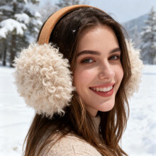 Ear Muffs Foldable Imitation Wool Warm 1 Pair