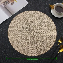 2 pastoral casual wheat ear placemats hotel restaurant round solid color coasters anti-scalding heat insulation plate mats pvc table mats