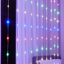 Curtain Lights, LED Window Fairy String Lights USB PVC Wire 8 Modes Waterfall Garden String Lights Waterproof for Bedroom, Party, Wedding