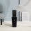 Plastic garbage container with press top lid black 1 piece 1
