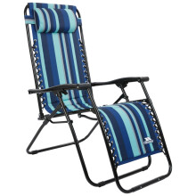(EACH, Blue Stripe) Trespass Padded Sun Lounger Chair Glentilt