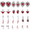 24 rote Emaille-Herzanhänger – Gothic-Anhänger-Set 1