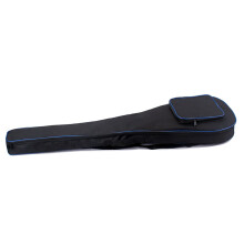 Estojo preto resistente à água para guitarra com alça lateral, ideal para guardar ukulele e guitarra.