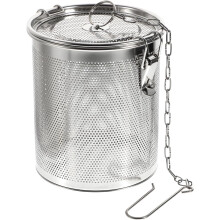 Stainless Steel Spice Infuser Basket with Chain Hook, Extra Fine Mesh Soup Strainer for Cooking, Seasoning, and Brewing Tea, 5.51x5.51x5.90 Inch