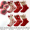 Christmas Stockings Plush Reindeer Bear Pattern 6 Pair 1