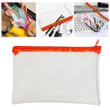 Zipper Pouch Black Pencil Case - PVC Clear Exam-Approved Bag for Home/Travel