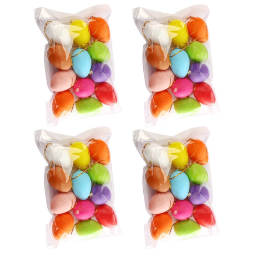 48Pcs Plastic Easter Eggs with Hanging Rope for Easter Party Favors