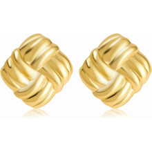 Gold Plated Stainless Steel Stud Earrings for Women