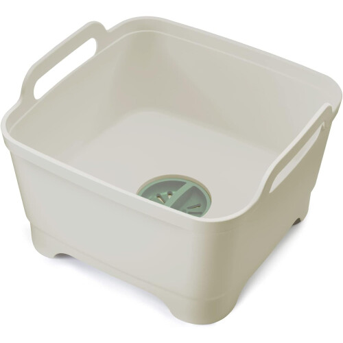Kitchen dishwashing basin with handle and drain plug, 9 liters /2.3 gallons