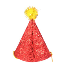 Lot de 2 chapeaux coniques rouges à paillettes avec élastique pour fêtes d'anniversaire d'enfants et d'adultes