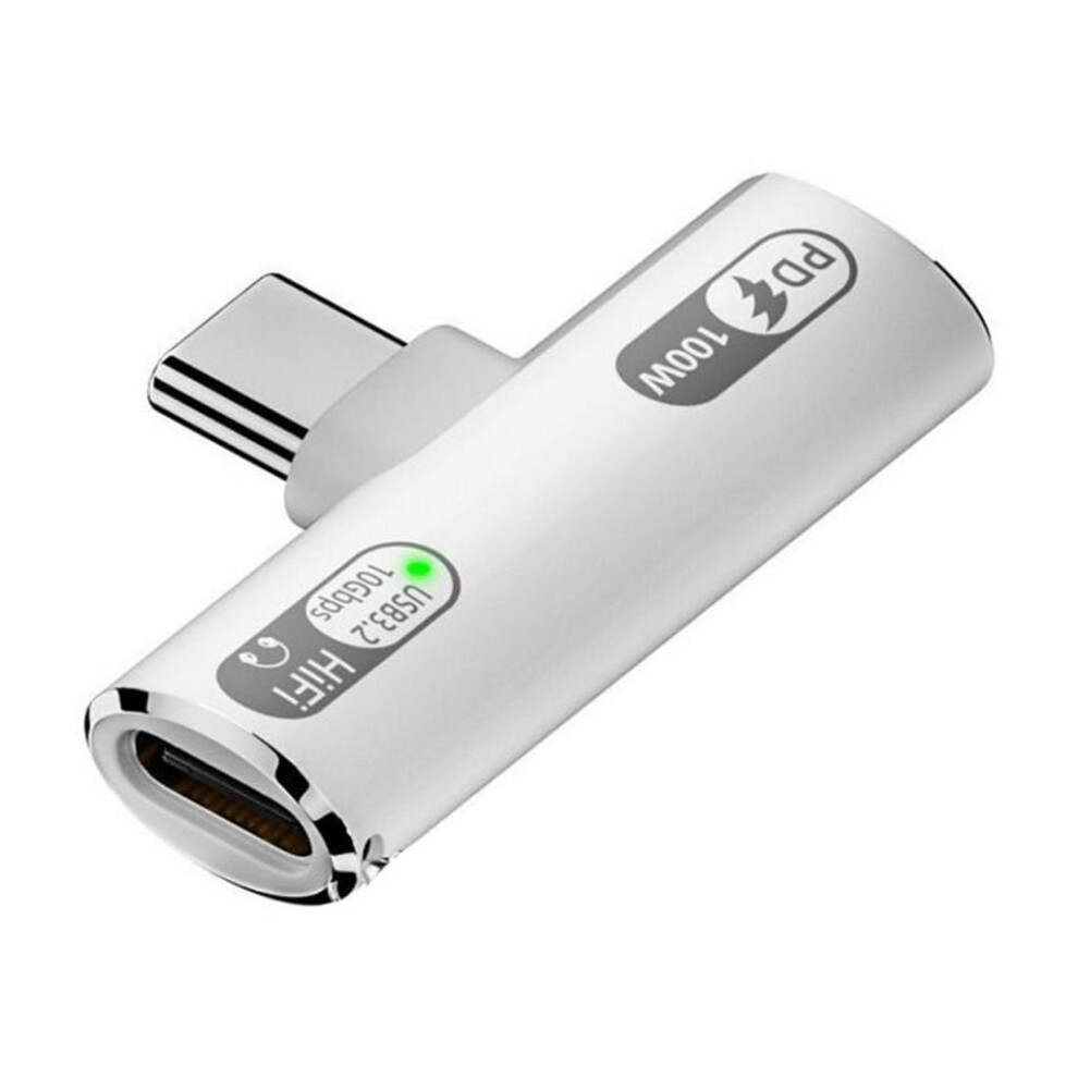 Usb C To Headphone Adapter 2 In 1 Support Audios And Charging Double Type C Pd100w 10Gbps Fast Charging 9551475118598