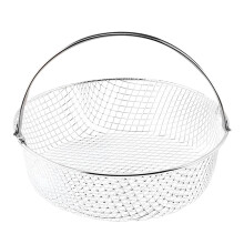 Stainless Steel Air Fryer Basket with Handle Mesh Frying Basket for Oven Kitchen Use Silver