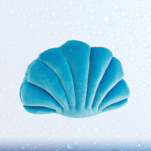 Plush Blue Shell-Shaped Throw Pillow 1 Piece