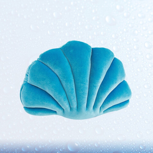 Plush Blue Shell-Shaped Throw Pillow 1 Piece