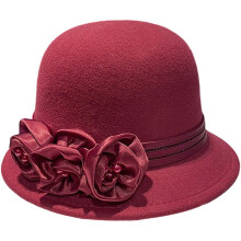 Elegant Adjustable Fedora Flower Decorated Bowler Hat Versatile Simple Design Dome Top Hat For Dances Party