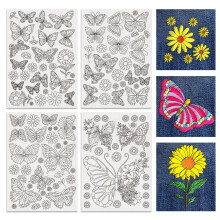 4 Sheets 11.6x8.2 Inch Stick and Stitch Embroidery Patterns Non-woven Fabrics Water Soluble Embroidery Stabilizers Butterfly 297x210mmm