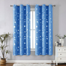 Thermal Curtains Blue Machine Washable Curtains 63*52in Bedroom Bathroom Modern Minimalist