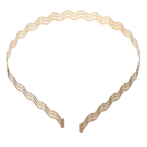 Fasce per capelli da donna con filo metallico dorato, 3 pezzi