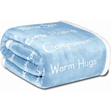 - Compassion (Brand)- Strength Courage Super Soft Warm Hugs, Get Well Plush Thoughts Positive Energy Love & Hope (Light Blue, 50 x 65 Sherpa)
