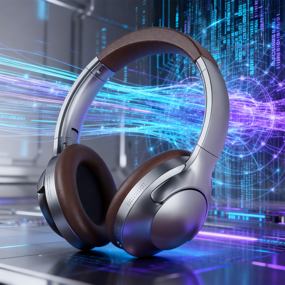 Wireless Bluetooth Headset With 8D Sound, Foldable Over-Ear, Bt 5.3, 12H Battery, Dual Mode Â Black/Brown/Gray 9340959207282