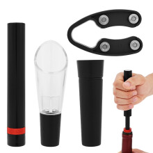 Multifunctional Corkscrew Wine Opener Set with Foil Cutter & Vacuum Stopper – Compatible with Various Cork Sizes