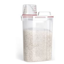 Contenedor para almacenar arroz de 2,27 kg (5 libras), pequeño recipiente hermético para alimentos secos, ideal para harina, cereales y pasta.