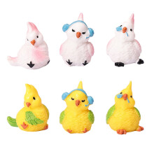 Mini Estatuas de Loros Decoraciones de Jardín Figuras de Panda de Resina Juguete Mini Adornos para Pasteles para Decoraciones de Fiestas de