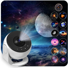 Galaxy Projector Lamp for Bedroom – LED Space Planetarium with 13 Discs, Moon/Nebula/Star Effects, Timer, Compatible with Kids & Adults