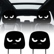 Lot de 2 housses d'appuie-tête de voiture à motifs amusants, design universel avec yeux mignons, compatibles avec la plupart des voitures