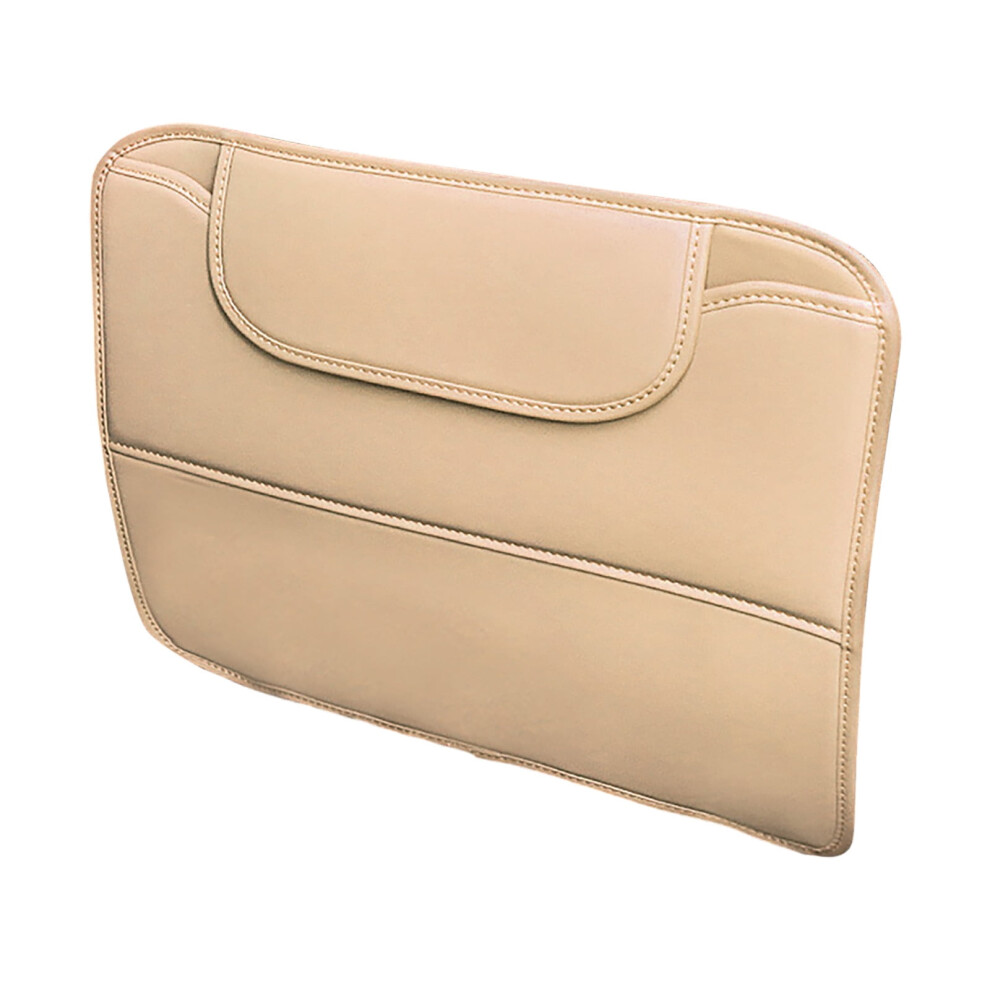 Seat Kick Mat Rear Seat Protective Pad With Scratch & Storage Pockets Dirt Scratches Interior Brown