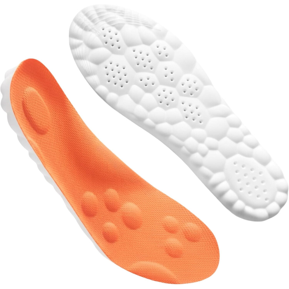 Orange 4D Cloud Technology Insole, Insoles For Men Women With Arch Support For Foot Pain Fatigue Relief