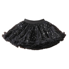 AWZXDE Girls Carnival Party Star Sequin Skirt Layered Tutu Dress For Play Performance Celebration Short Skirt For Kids Grey