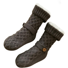 Chaussettes-chaussons d'intérieur en maille confortable, chaussettes d'hiver patchwork tricolores, chaussettes d'hiver douces et moelleuses pour