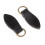 2x Leaf Leather Zip Puller zipper tag pulls Replacement Fastener Slider for Bags Black 1